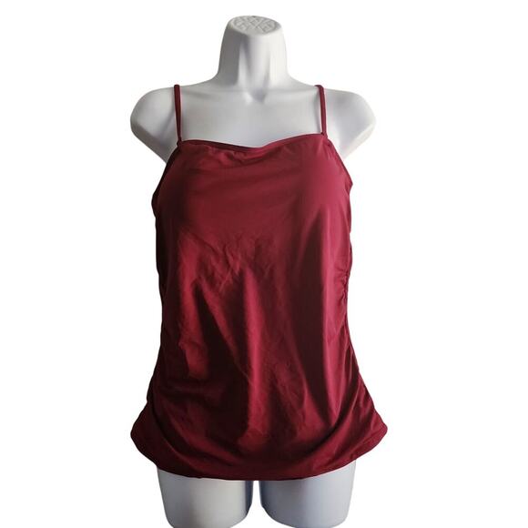 Aqua Eve Tankini Top Women Swimsuit XL Bandeau Removable Strap - Picture 1 of 9